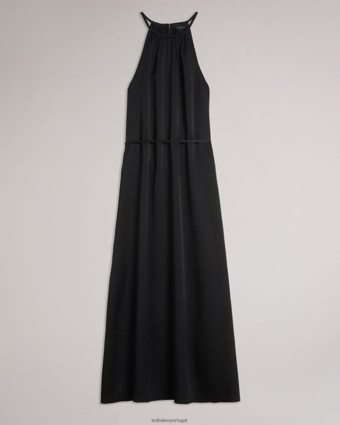 roupas Ted Baker vestido midaxi decote halter roxieyy preto mulheres 8X6HDF474