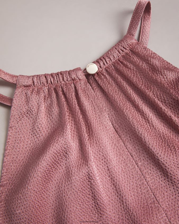 roupas Ted Baker vestido midaxi decote halter roxieyy rosa escuro mulheres 8X6HDF193