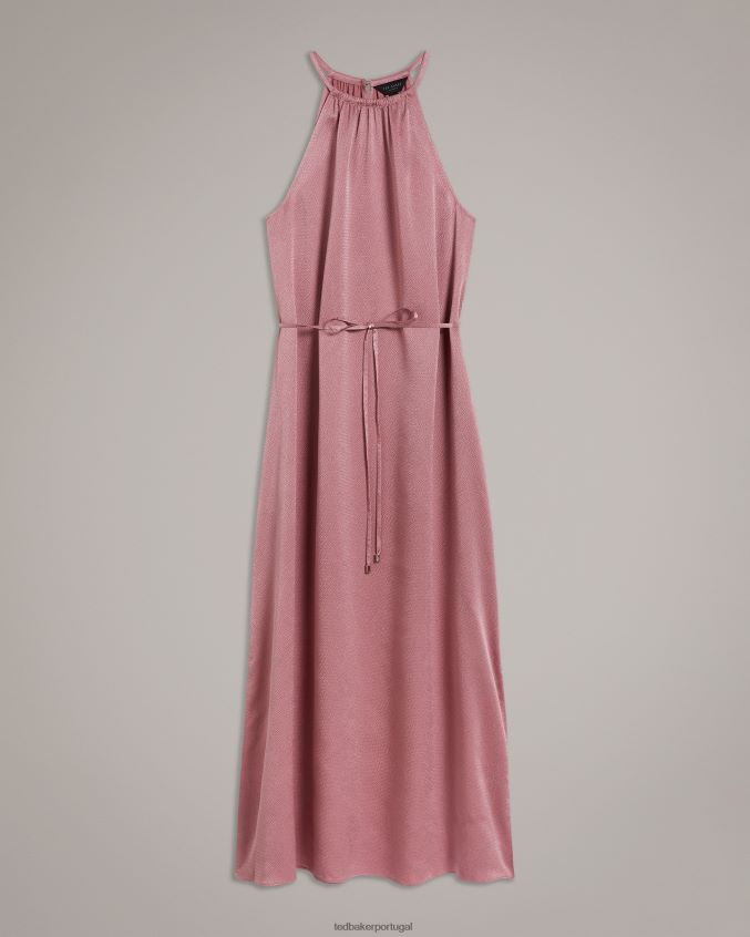 roupas Ted Baker vestido midaxi decote halter roxieyy rosa escuro mulheres 8X6HDF193