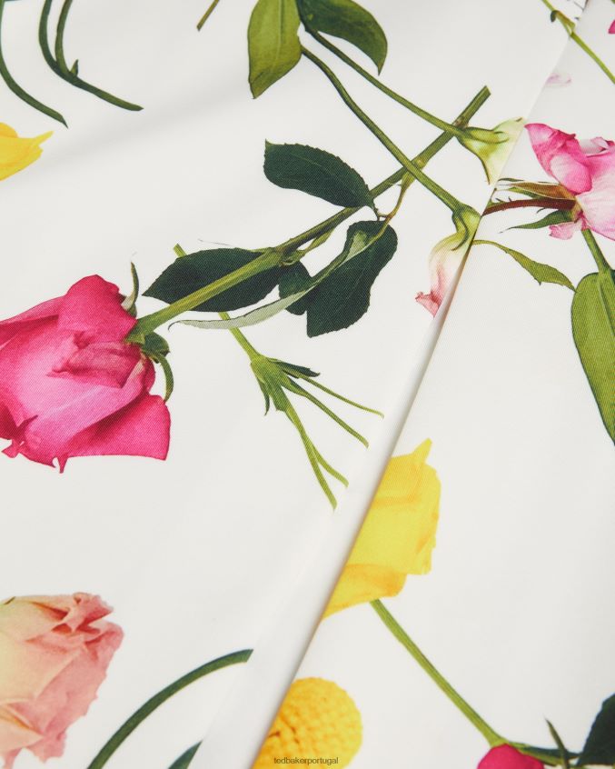 roupas Ted Baker vestido bodycon floral bardot loveina branco mulheres 8X6HDF171