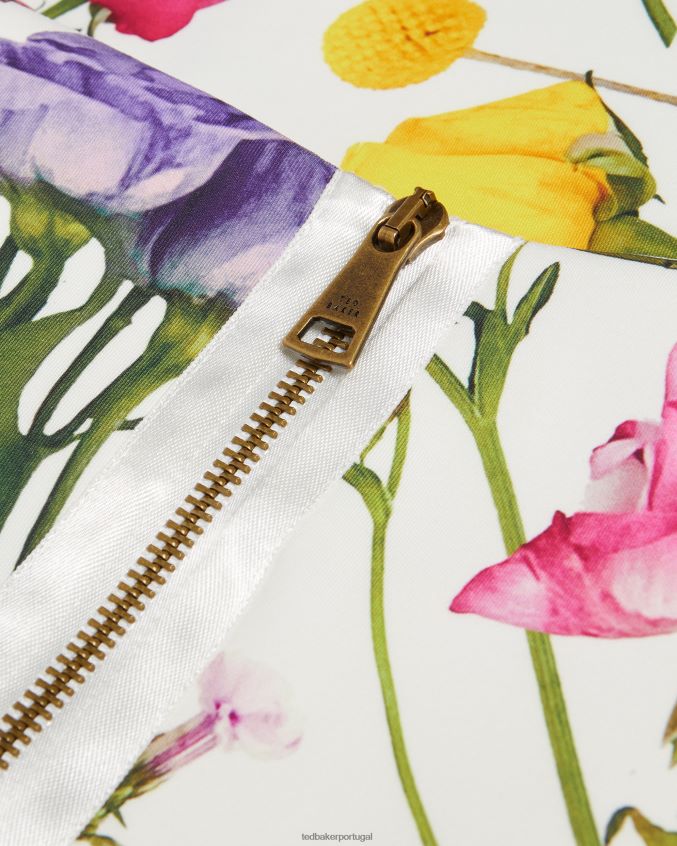 roupas Ted Baker vestido bodycon floral bardot loveina branco mulheres 8X6HDF171