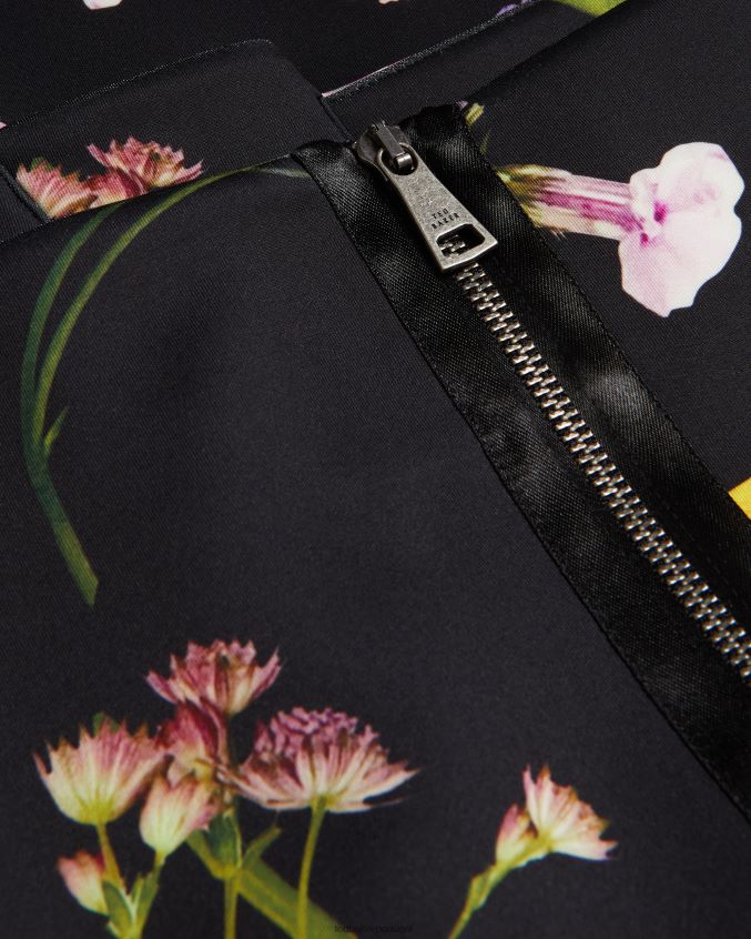 roupas Ted Baker vestido bodycon floral bardot loveina preto mulheres 8X6HDF172