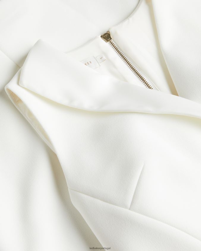 roupas Ted Baker vestido tilolah com detalhe de costura bodycon marfim mulheres 8X6HDF232