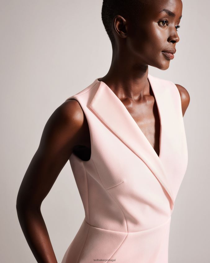 roupas Ted Baker vestido tilolah com detalhe de costura bodycon nude claro mulheres 8X6HDF175