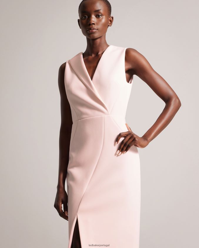 roupas Ted Baker vestido tilolah com detalhe de costura bodycon nude claro mulheres 8X6HDF175