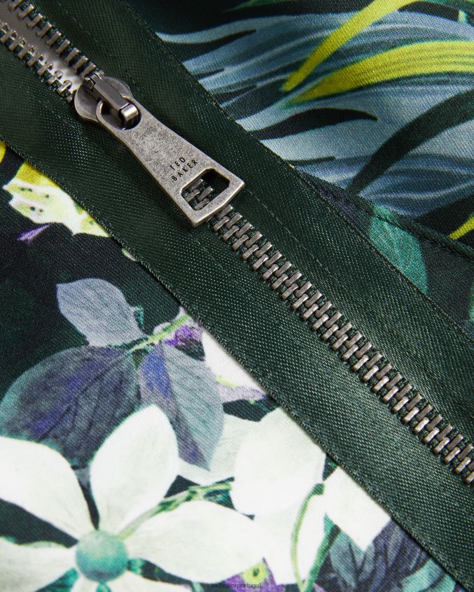 roupas Ted Baker vestido skatista de neoprene estampado Lexiya verde escuro mulheres 8X6HDF282