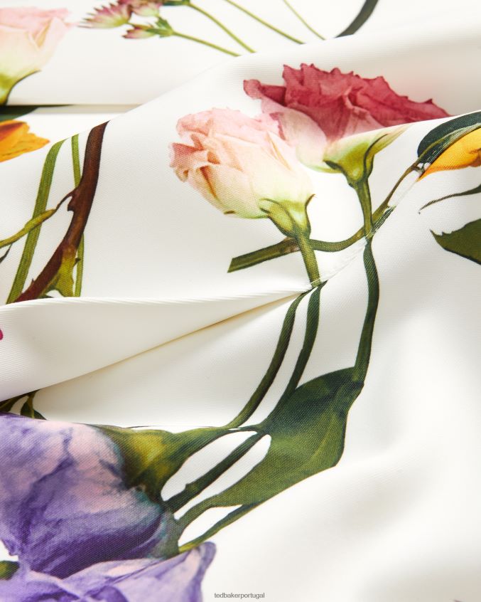 roupas Ted Baker vestido skatista de neoprene estampado ruxane branco mulheres 8X6HDF166