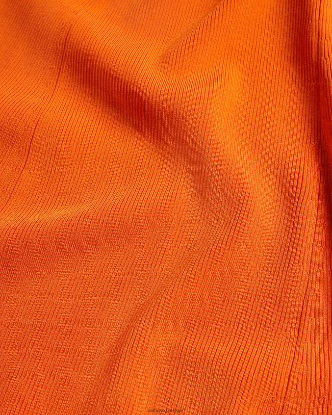 roupas Ted Baker vestido maxi em malha canelada marrlyy laranja brilhante mulheres 8X6HDF255