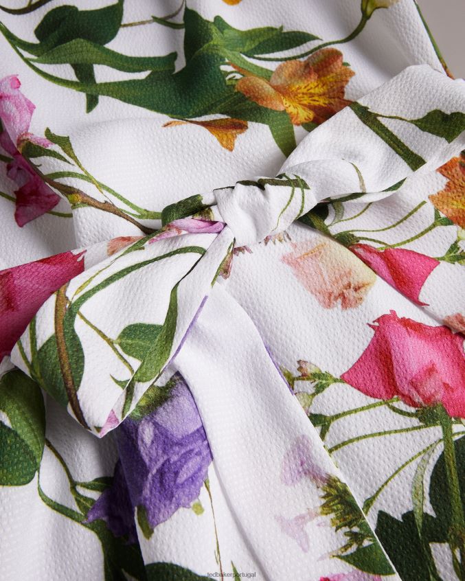 roupas Ted Baker vestido maxi floral com manga blusão marggoh branco mulheres 8X6HDF211