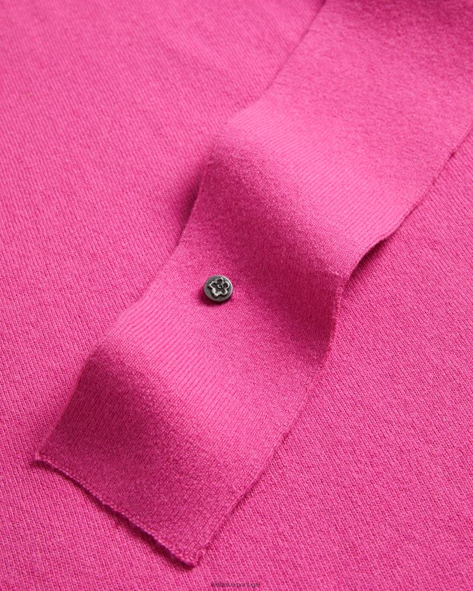 roupas Ted Baker essya vestido midi de malha desleixado com amarração na frente Rosa brilhante mulheres 8X6HDF102