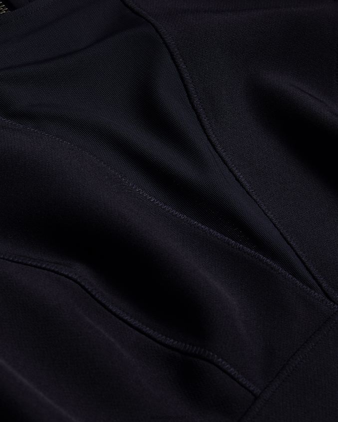 roupas Ted Baker vestido elissii midi bodycon com decote em V transparente azul marinho mulheres 8X6HDF371