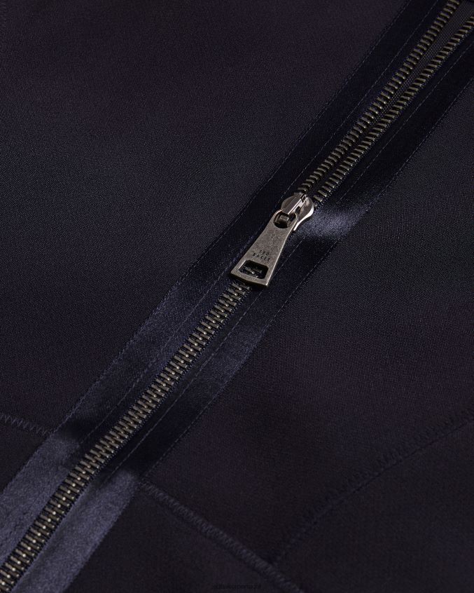 roupas Ted Baker vestido elissii midi bodycon com decote em V transparente azul marinho mulheres 8X6HDF371