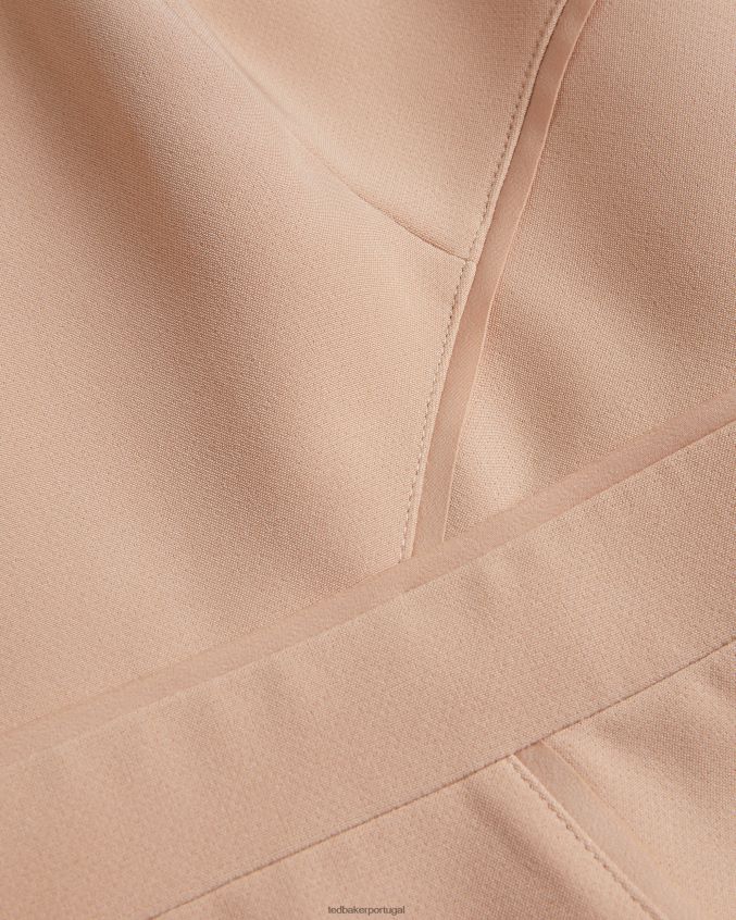 roupas Ted Baker vestido ivylou bodycon midi com mangas transparentes nu mulheres 8X6HDF359