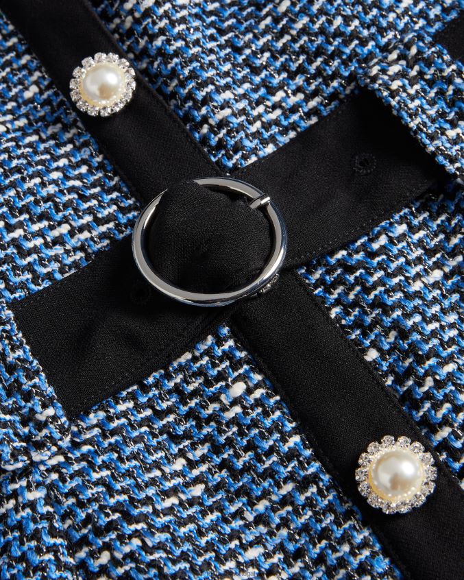 roupas Ted Baker vestido midi boucle diniiad azul marinho mulheres 8X6HDF130