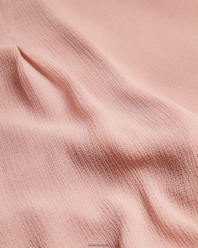 roupas Ted Baker vestido midi com corpete justo manga bufante brontei rosa escuro mulheres 8X6HDF18