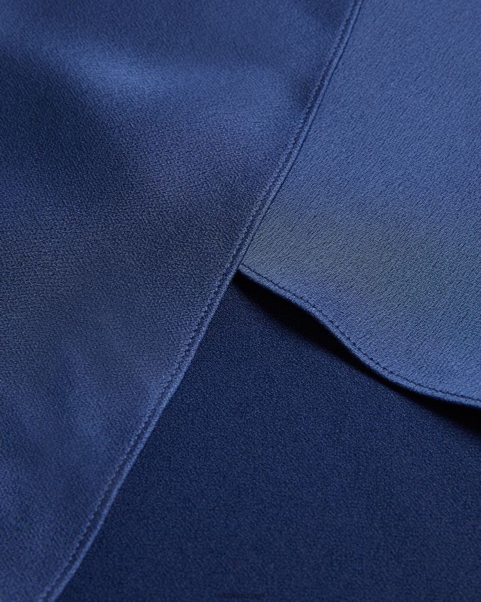 roupas Ted Baker vestido midi com drapeado ombro único gabie azul escuro mulheres 8X6HDF23