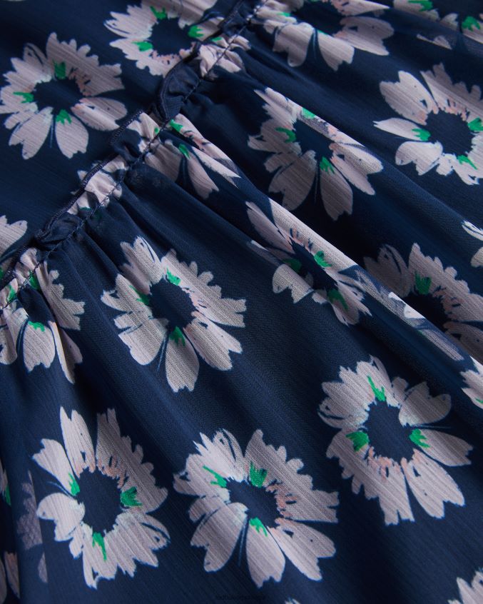 roupas Ted Baker vestido midi com estampa floral marllee azul marinho mulheres 8X6HDF151