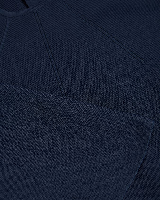 roupas Ted Baker vestido midi de malha bodycon com manga canelada lounia azul escuro mulheres 8X6HDF187