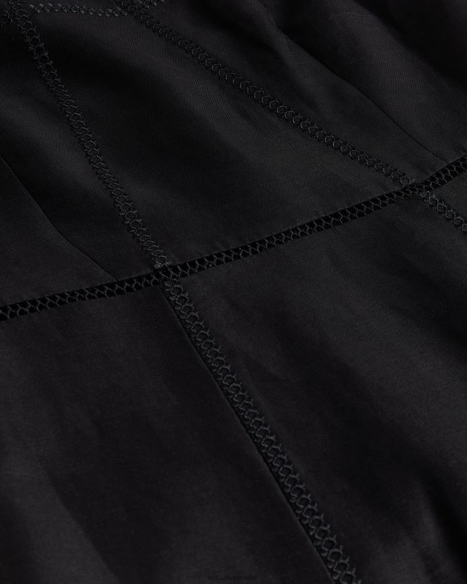 roupas Ted Baker vestido midi lápis Janiise com decote quadrado preto mulheres 8X6HDF388