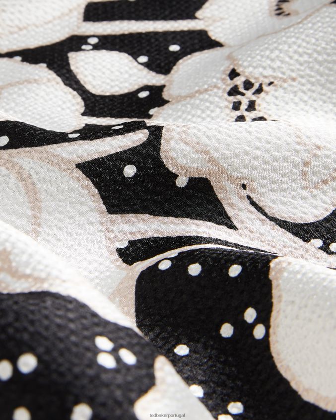 roupas Ted Baker vestido midi manga bufante abriee preto mulheres 8X6HDF59