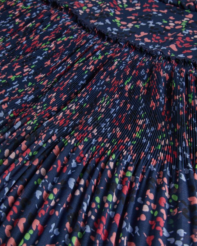 roupas Ted Baker vestido midi sem mangas com estampa de coração coral azul marinho mulheres 8X6HDF176