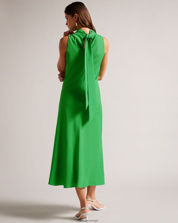 roupas Ted Baker vestido midi slip sem mangas com decote eleanar verde mulheres 8X6HDF252
