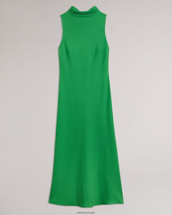 roupas Ted Baker vestido midi slip sem mangas com decote eleanar verde mulheres 8X6HDF252